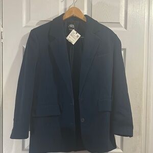 Zara Navy Jean Blazer
